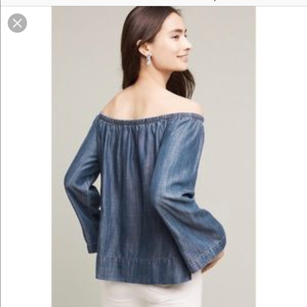 Anthropologie |  Cloth&Stone off shoulder chambray - Picture 2 of 4